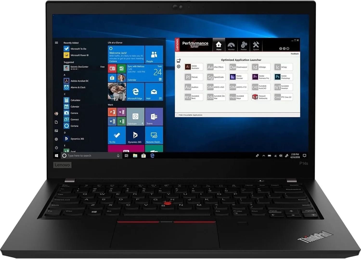 Lenovo ThinkPad P14s – Intel Core i7, 16GB RAM, 256GB SSD.
