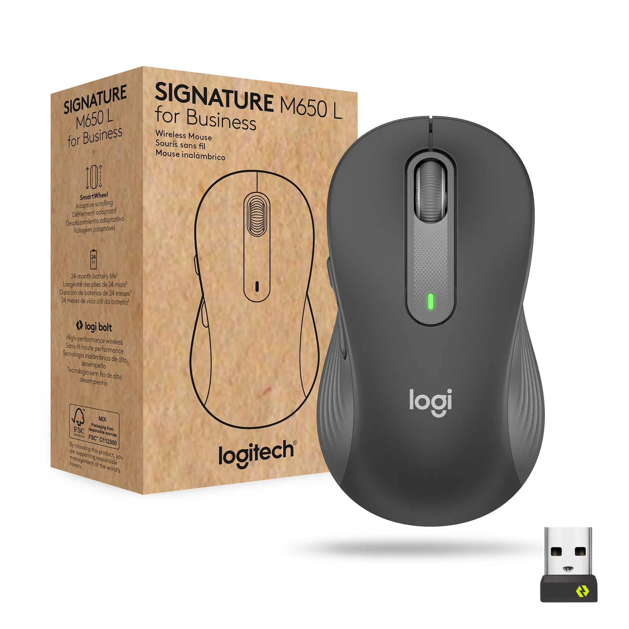 Logitech M650 Signature Bluetooth Mouse Graphite