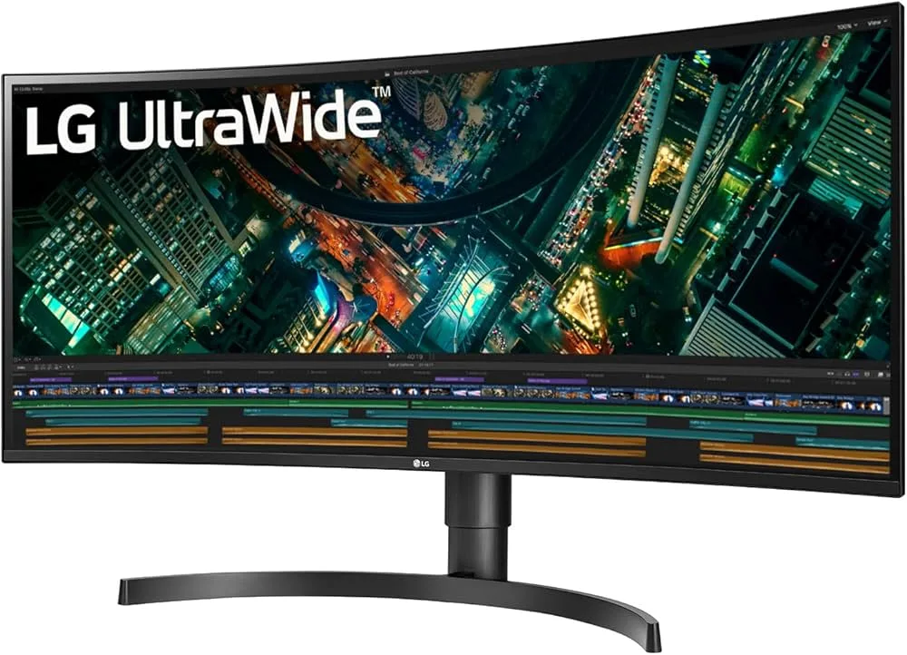 LG 34WN80C-B 34 Inch UltraWide Curved Monitor 21:9 WQHD 3440x1440 IPS USB-C