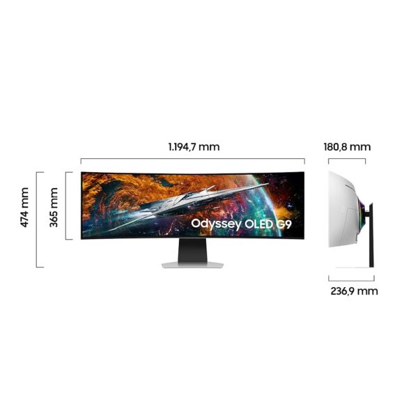 Samsung 49″ Odyssey OLED G9 (G93SC) – 5K Curved Gaming Monitor (240Hz, DQHD, OLED)