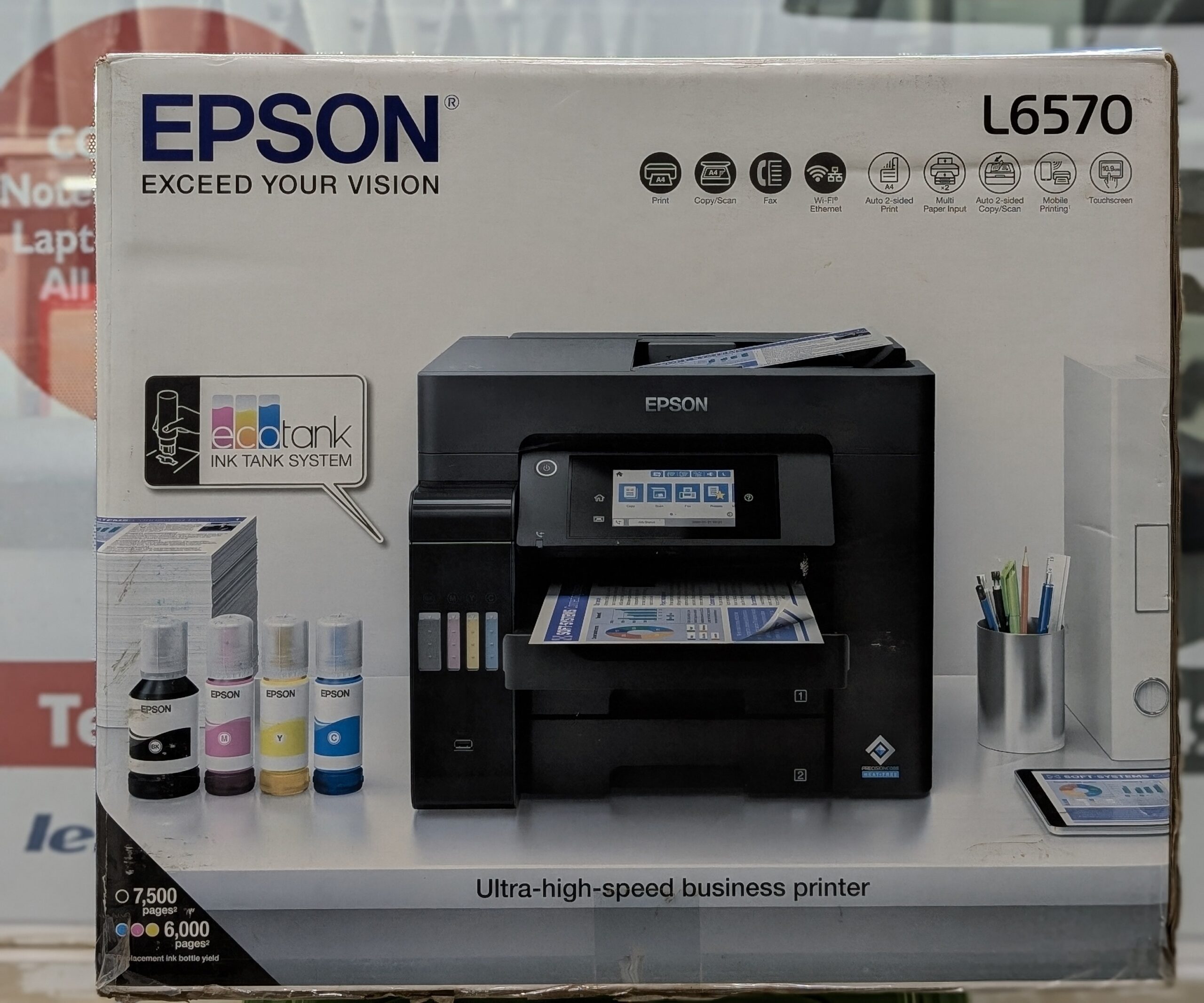 Epson EcoTank L6570 | A4 All-in-One Printer | Wi-Fi | Scanner | Copier | Fax | Ultra-High-Speed 