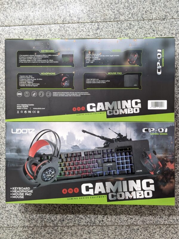 Udonz CP-01 4-in-1 Gaming Combo – RGB Keyboard, Gaming Headset, Mouse, Mouse Pad